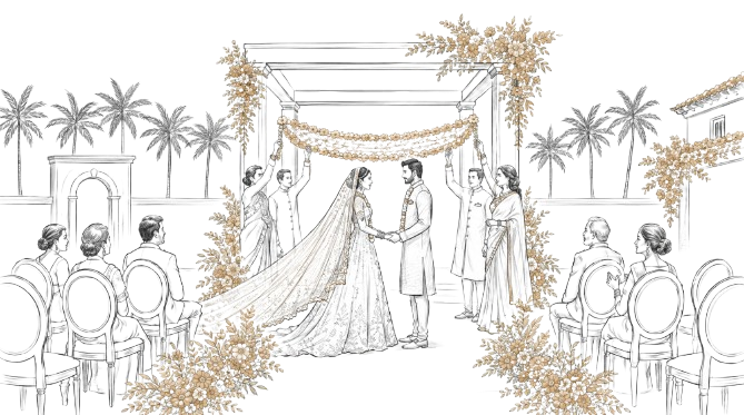 Indian Wedding Planning Illustration - DC Decor
