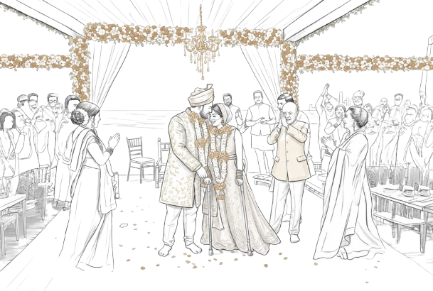 Indian Wedding Planning Illustration - DC Decor