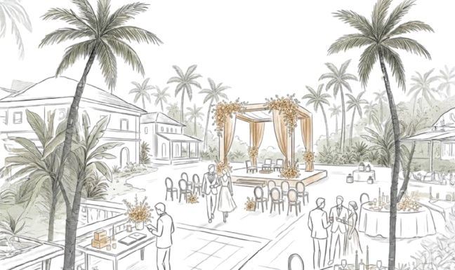 Indian Wedding Planning Illustration - DC Decor