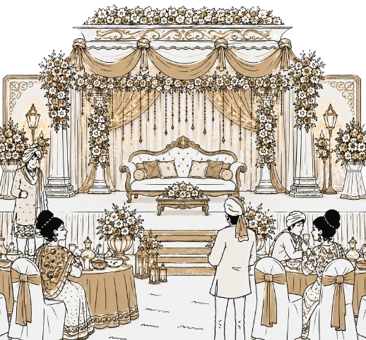 Indian Wedding Planning Illustration - DC Decor